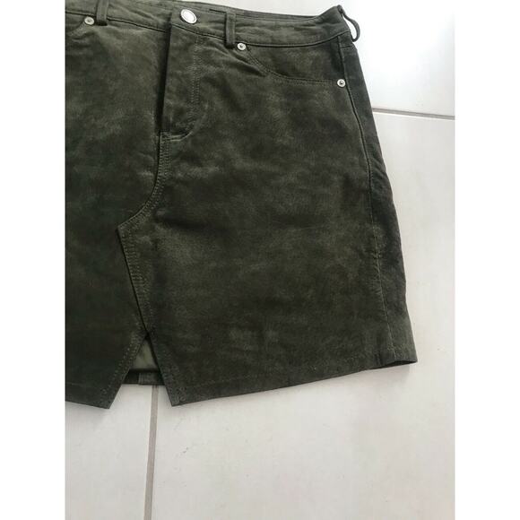 Blank NYC Leather A-Line Mini Skirt Lined - Picture 6 of 8